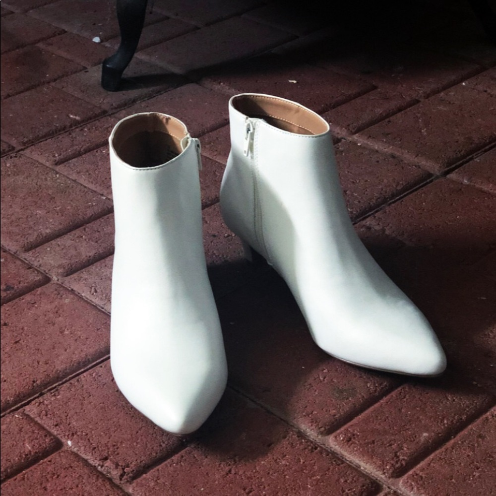 White ankle boots size 10